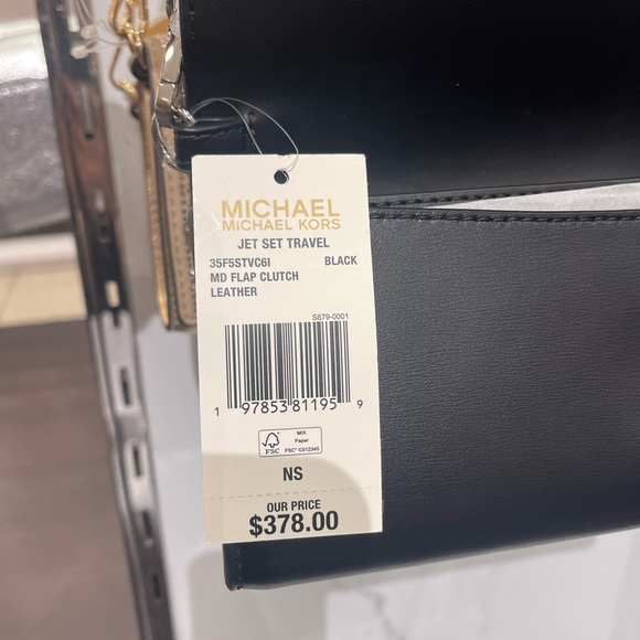 MICHAEL KORS Jet Set Medium Embellished Metallic Leather Clutch Crossbody
Black - Picture 9 of 16